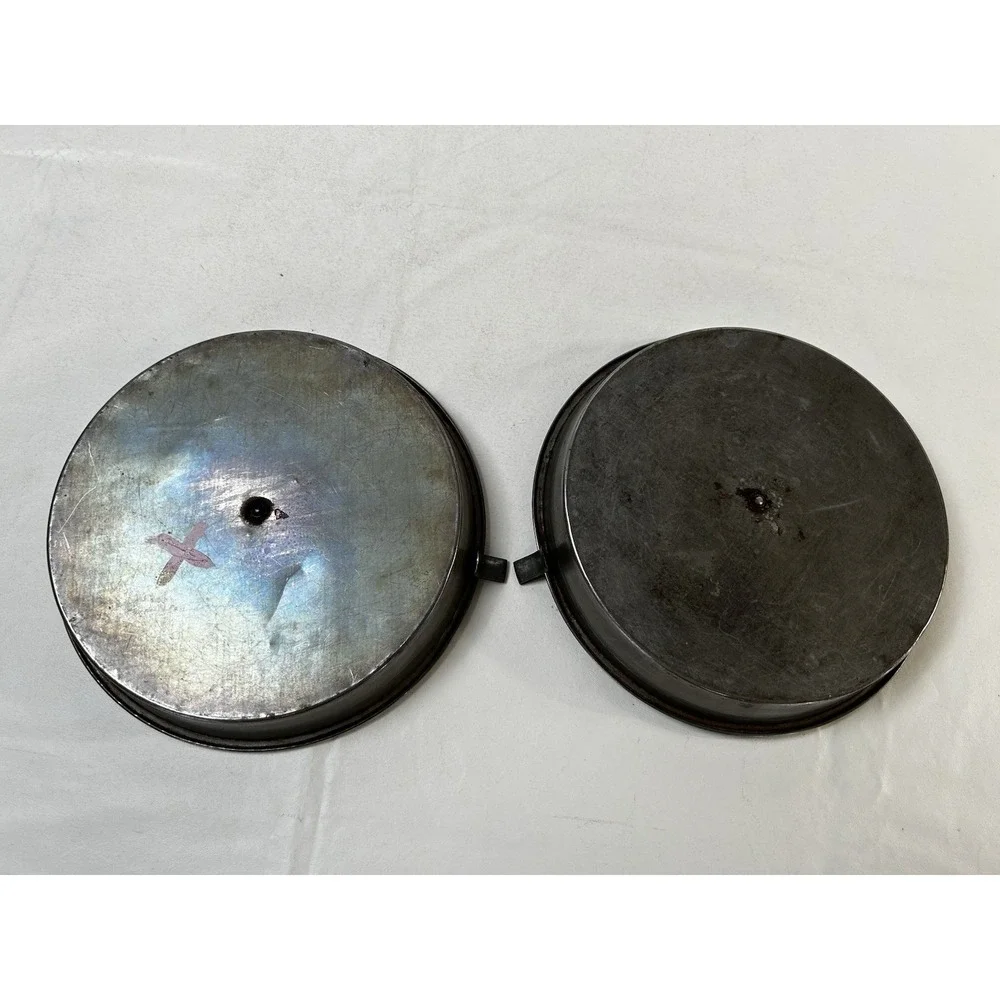 Vintage Metal Pie & Cake Tins Set of 2 – With Easy Slider Release Bottoms